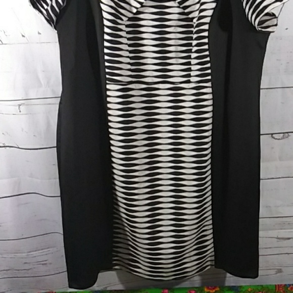 Emma & Michele 24W Black and White Sheath Dress - Picture 3 of 5